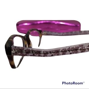Betsey Johnson paisley eye glasses with case